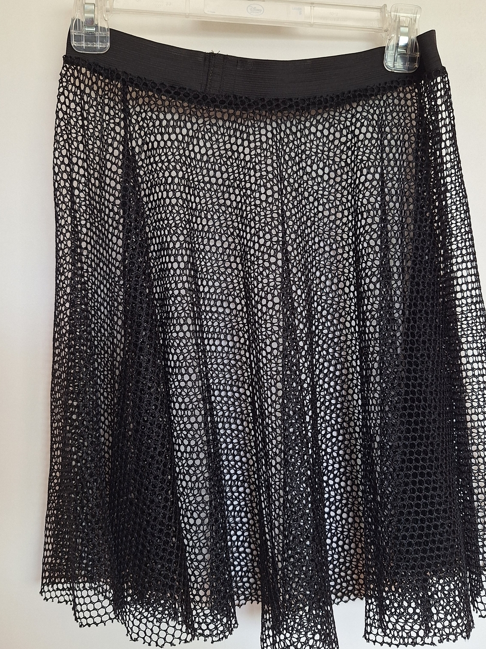 BEAUTY IN DEKAY RARE Black Mesh Large Fishnet  A-Line Goth Midi Skirt Sz M - Picture 5 of 7